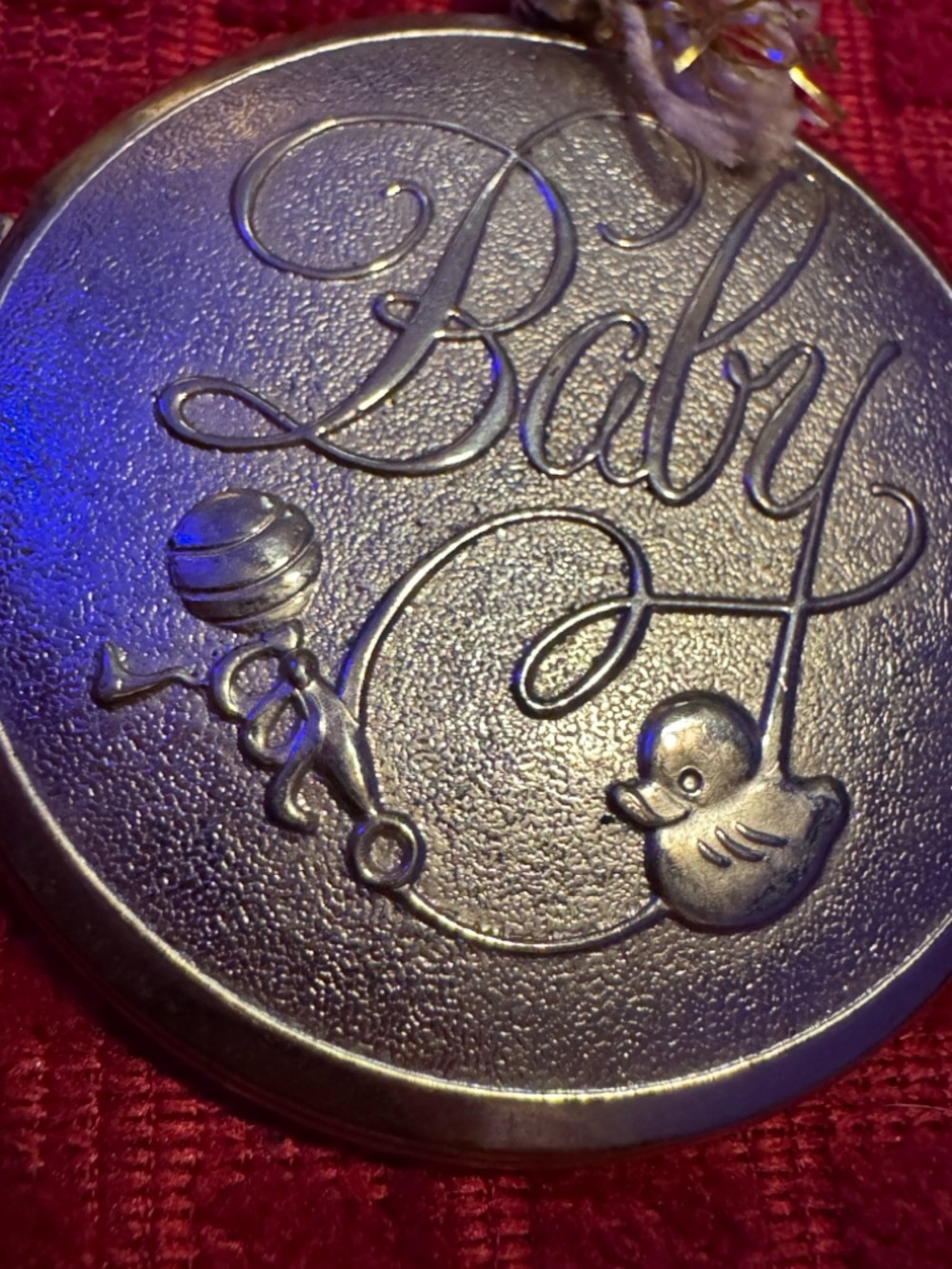 Baby Gold Tone Locket Ornament